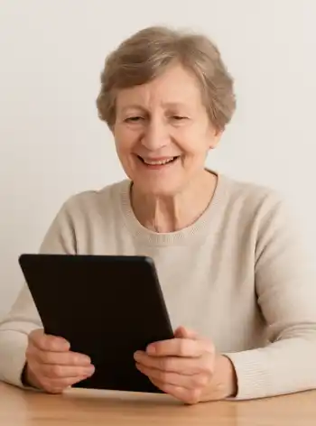 Assistina Frau mit Tablet